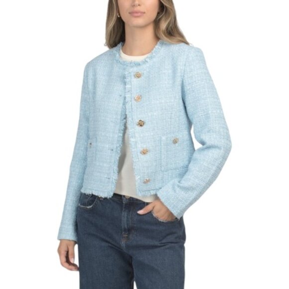 CYRUS Wool Blend Solid Textured Two Pocket Blazer